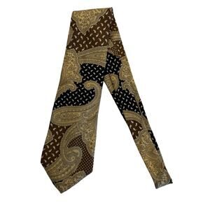 M3-20(2) GANT Men's Neck Tie Paisley Motif 100% Italian Silk Gold 57"L